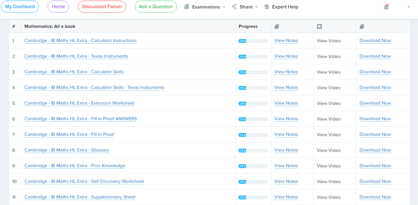 IB Maths free downloads
